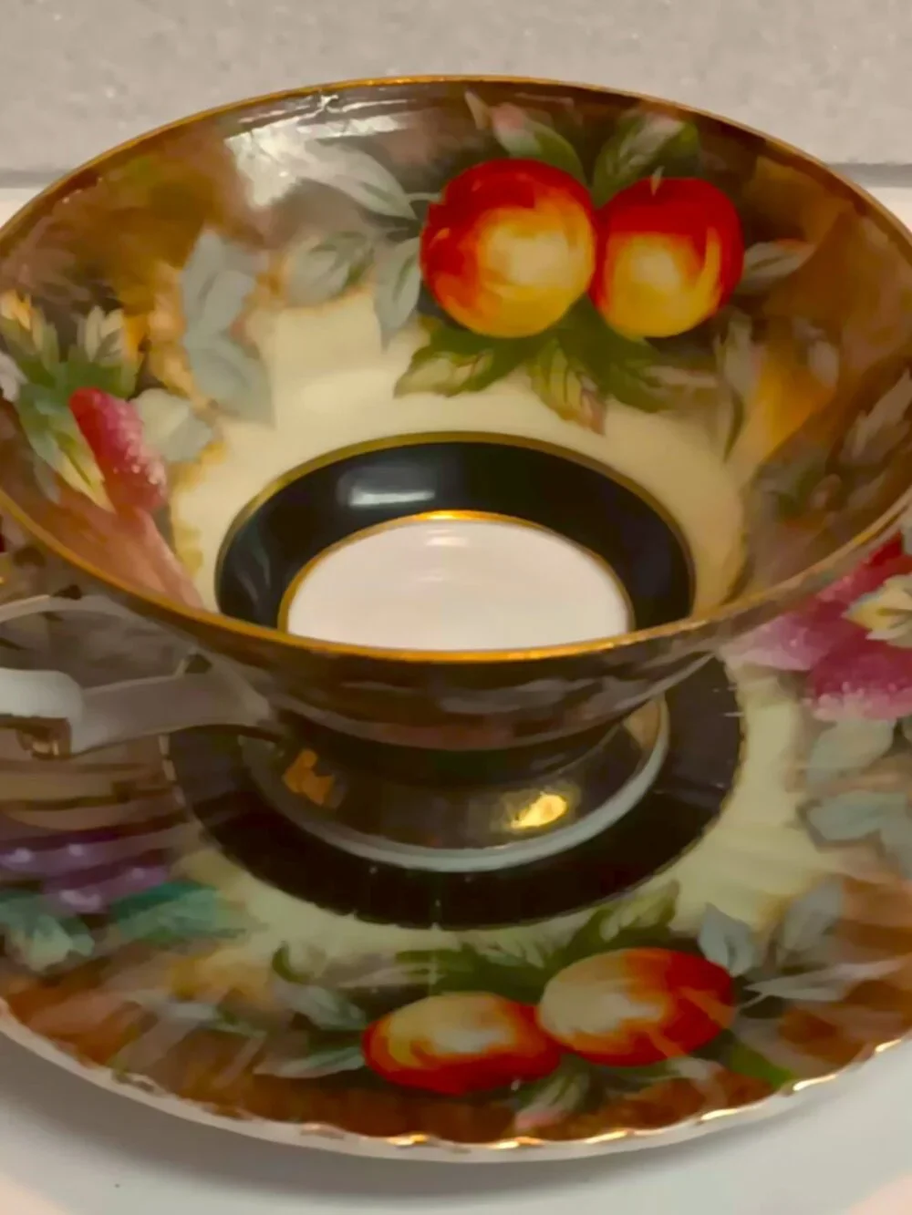 Vintage 1950's Lefton Heritage Orchard cup and saucer.